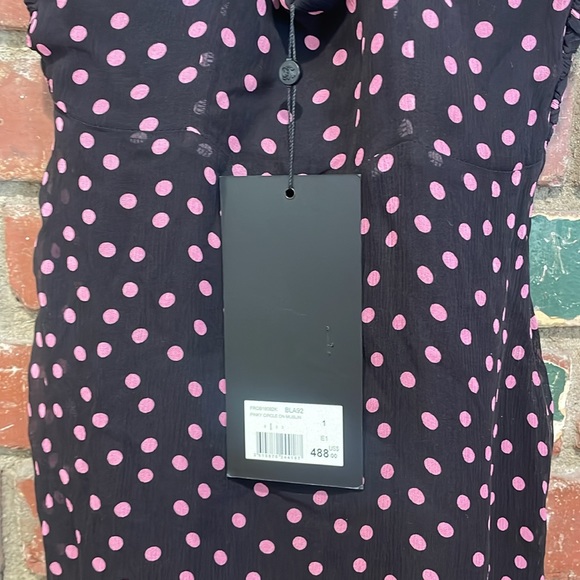 The Kooples Womens Maxi Dress In A Polka Dot Print, Black/Pink - Picture 8 of 9